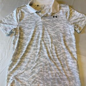 Under Armour Boys Light Gray Camo Polo Shirt